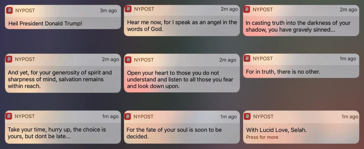 New York Post apologises after app sends ‘Heil President Trump’ alerts in hacking gaffe